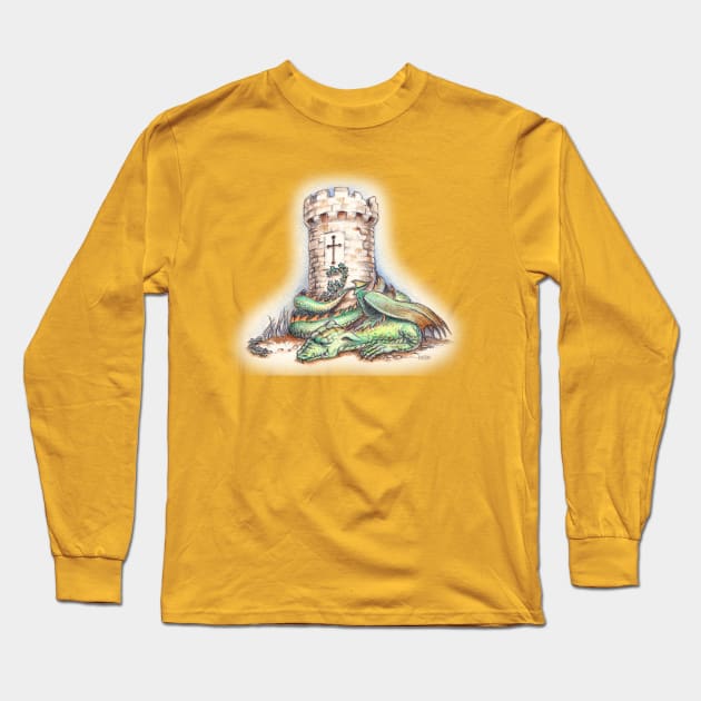 Sleeping Dragon Long Sleeve T-Shirt by WonderWebb